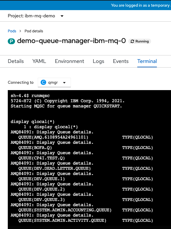 Rehosting IBM MQ on OpenShift Container Platform (OCP)